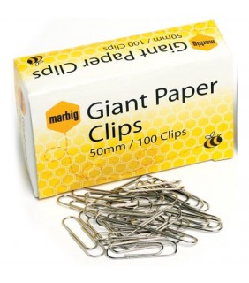 Marbig PAPER CLIPS 50MM GIANT BX 100
