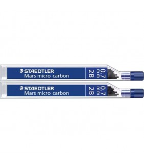 Staedtler Mars micro carbon leads - 0.7mm 2B tube of 12, card 2