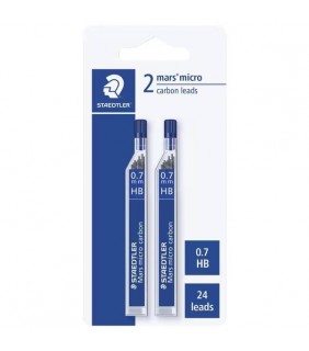 2 PACK - Staedtler Mars micro carbon leads - 0.7mm HB tube of 12