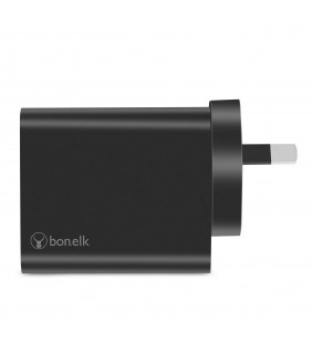 Bonelk AC Wall Charger (20W PD USB-C, 18W QC USB-A, 38W) (Black)
