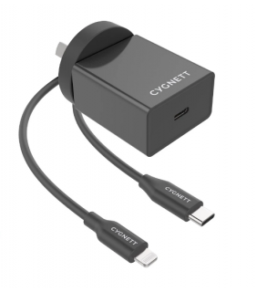 Cygnett PowerPlus 18W PD + Lightning to USB-C cable - AU Black