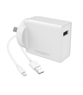 Cygnett PowerPlus 12W + Lightning to USB-A cable - AU White
