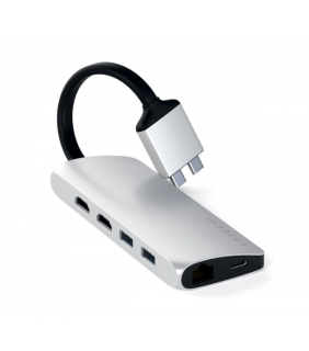 SATECHI USB-C Dual Multimedia Adapter (Silver)