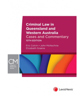 SPECIAL ORDER - LexisNexis Australia Criminal Law in QLD and WA 10E: Cases and Commentary