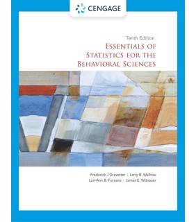 Cengage Learning Essentials of Statistics for the Behavioral Sciences 10E