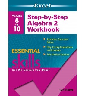 Pascal Press Excel Essential Skills: Step-by-Step Algebra 2 Workbook Year