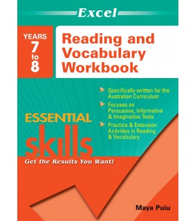 Pascal Press Excel Essential Skills: Reading and Vocabulary Workbook Year