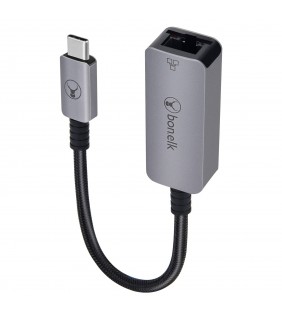 Bonelk Long-Life USB-C to Ethernet Adapter - 15cm (Space Grey)