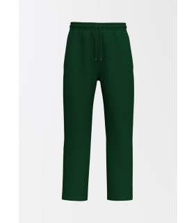 Green Fleece Pant Straight Hem Pine
