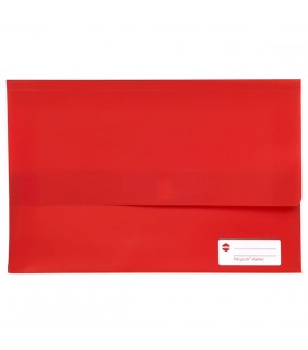Document Wallet F/C Polypick Touch Fastener Red Marbig 