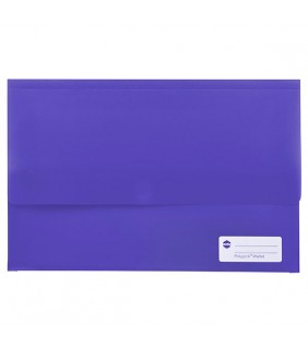 Document Wallet F/C Polypick Touch Fastener Purple Marbig