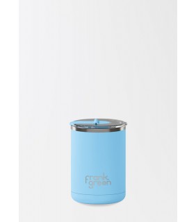 Ceramic Coffee Cup with Hinged Lid - Sky Blue