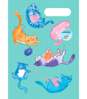 Spencil A4 Book Cover - Crazy Cats 2