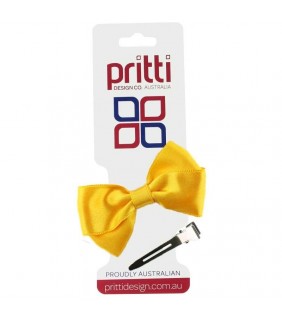 Pritti Satin Bow Clip Bright Gold