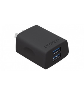 Cygnett Flow 2.4A Dual USB Wall Charger – Black