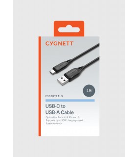 Cygnett Essentials Gen2 USB-C to USB-A Cable 1M - Black