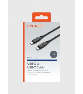 Cygnett Essentials Gen2 USB-C to USB-C Cable 1M – Black
