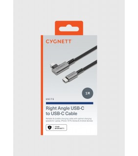 Cygnett Unite Right-Angle USB-C to USB-C (USB 3.1) Cable 1M