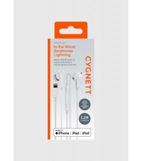Cygnett FreePlay Wired Lightning Earbuds - White