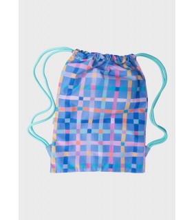 Spencil Big Drawstring Bag - Pastel Plaid
