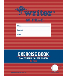 Writer 225*175mm 48pg Exercise Book 8mm ruled + margin