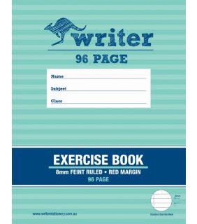 Writer 225*175mm 96pg Exercise Book 8mm ruled + margin