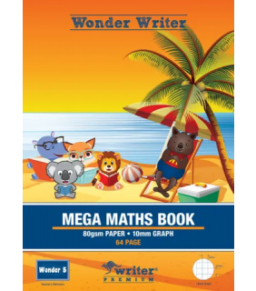 Writer Wonder 64pg Mega Maths Book 10mm Graph ruled