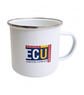 Edith Cowan University Enamel Mug White
