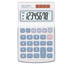 Sharp Calculator EL240SB Solar + Battery