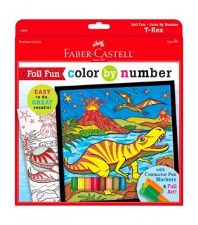 Faber-Castell Colour By numbers Set - T-Rex Dinosaur Foil