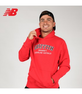 GU New Balance Mens Red Pullover Hoodie Red