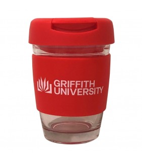 Griffith University Vienna Glass Coffee Cup - Red