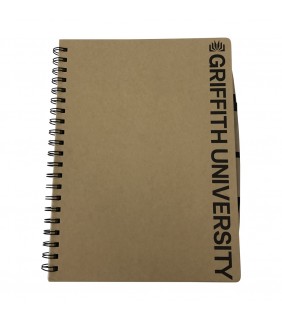 A4 Hardcover Recycled Notebook w/pen 140pg