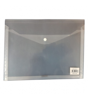 A4 BUTTON & GUSSET - 33.5 x 24cm W/ 3cm GUSSET - CLEAR