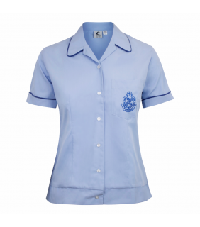 school blouse senior uniforms sleeve short blue girls macarthur