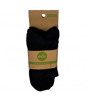 Essentials Socks Quarter Crew (Black) 3pk