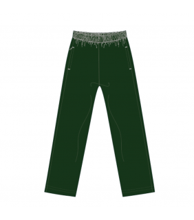 Green Fleece Pant Straight Hem Pine