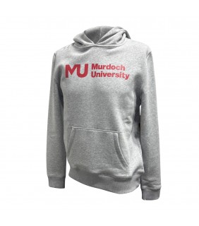 Hoodie Grey/red Large Logo - Mens 
