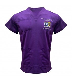 ECU - Midwifery - Unisex Scrub Top Orchid