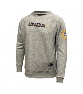 Mens Crew Neck Sweater - Grey/Navy/Gold