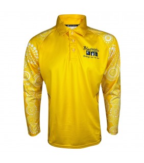 Yellow Long Sleeve Rattlesnakes Polo