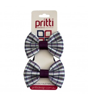 Pig Tail Hair Tie Bows Check
