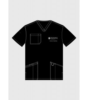 Staff Clinic Scrub Tops Black Mens