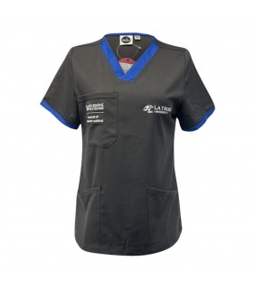 Charcoal Veterinary Nursing scrub Top - Ladies