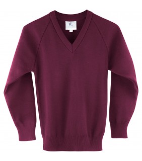 Trutex Poly Cotton Knitted Jumper Maroon