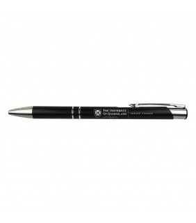UQ Branded Napier Aluminium Ballpoint Pen - Black Engraved