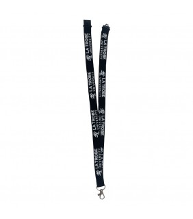 LTU 20mm Woven Lanyard Black  with PVC Pouch