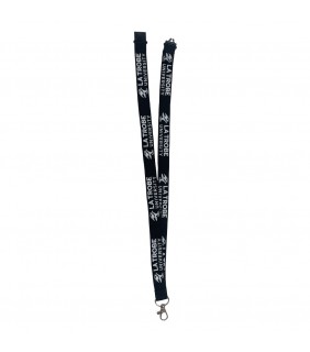 LTU 20mm Woven Lanyard Black with PVC Pouch