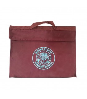 Mount Stuart Primary School Bag Library Maroon with Logo OS
