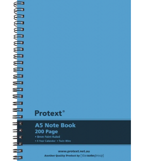 Protext A5 200pg twin wire PP Notebook - Blue